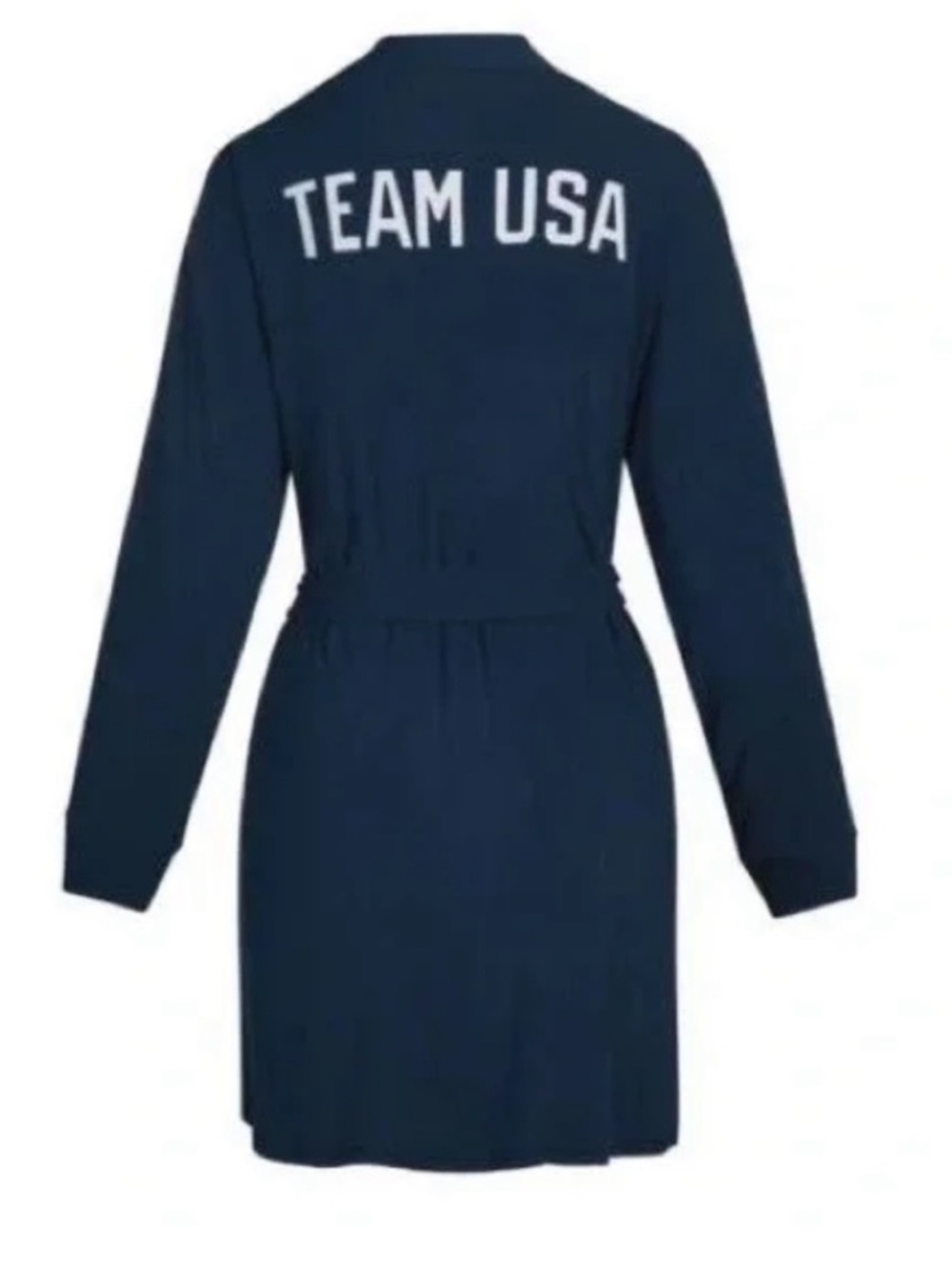 New SKIMS Navy Long-Sleeve 'TEAM USA' Olympic Robe Ladies Medium